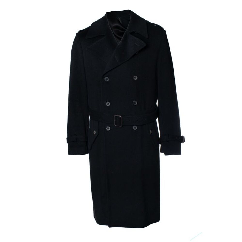 Lardini, wool trench coat in black